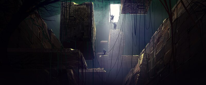 People Climbing Ruins