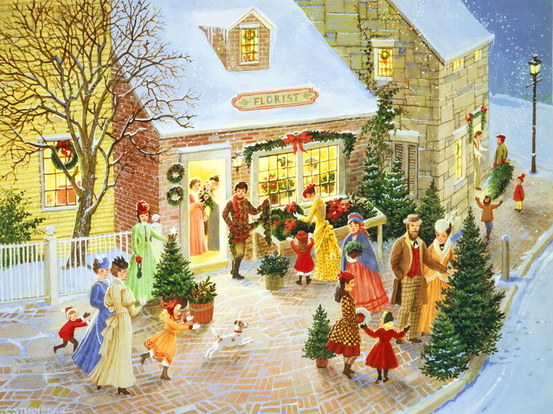 People Decorating a Florist