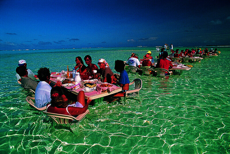People Dining in Water