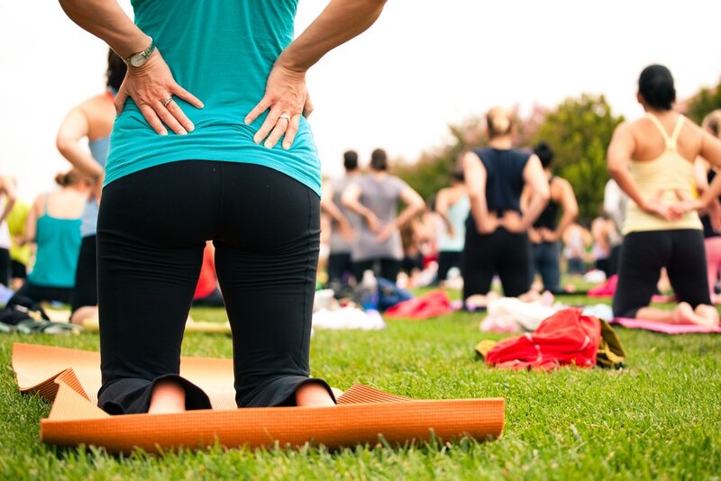 People Doing Yoga Outdoors