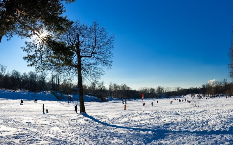 People enjoying a snowy day
