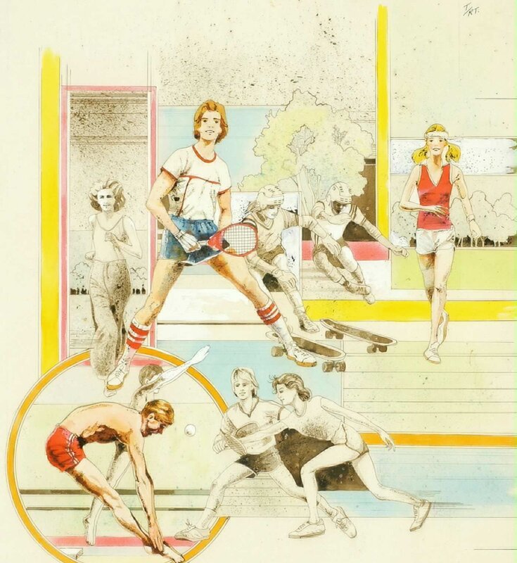 people exercising in various sports