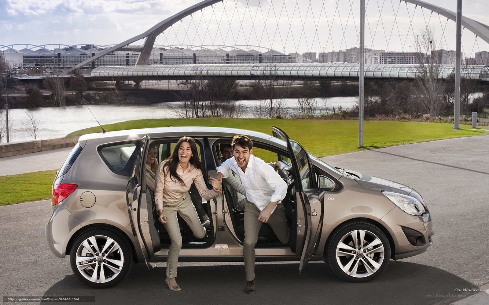 People exiting a car