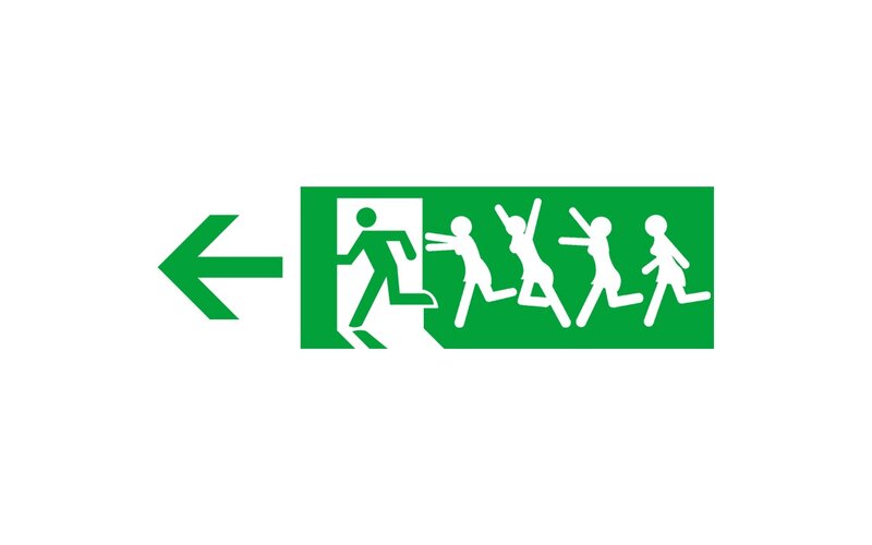 People Exiting Door