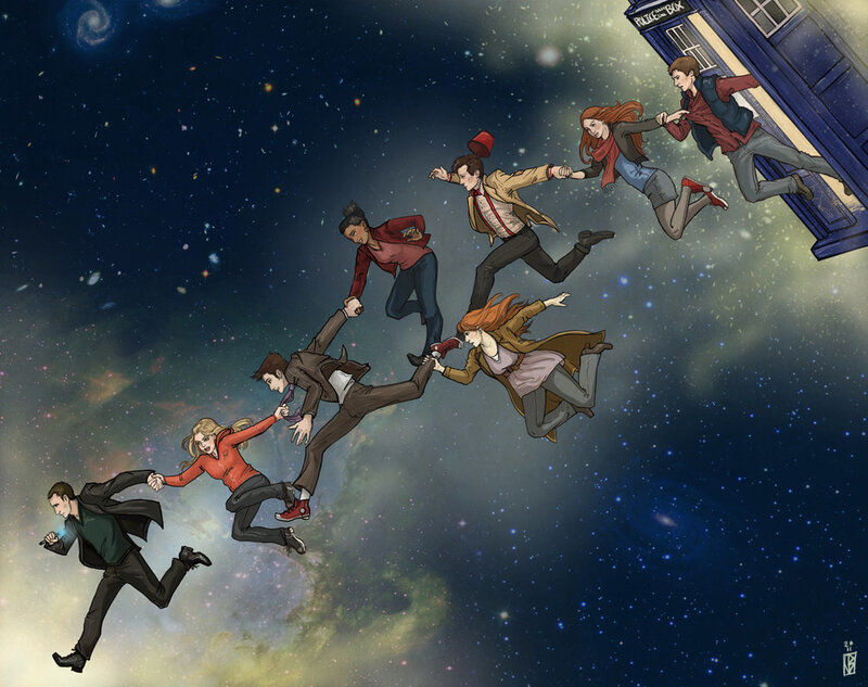 People Falling in Space