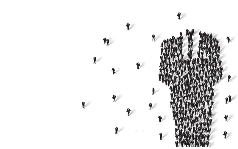 People Forming Light Bulb
