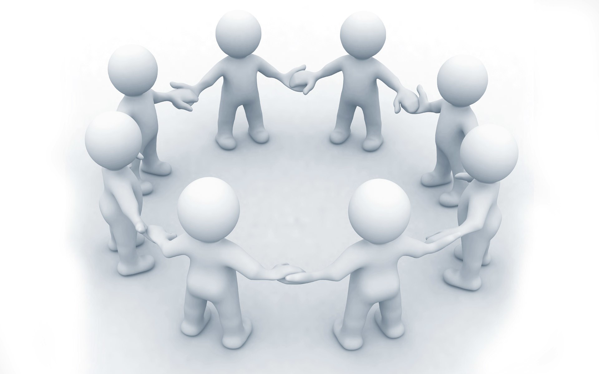 people holding hands in a circle