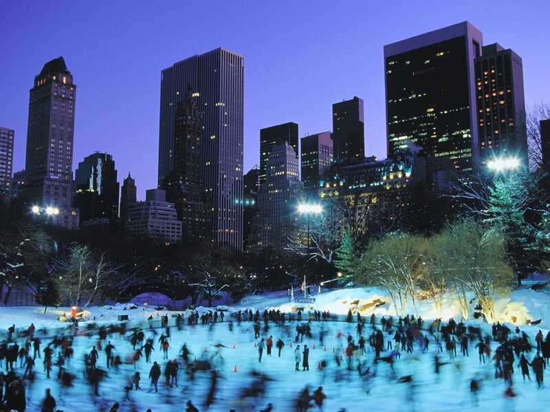 People Ice Skating — Blue, Active, Night