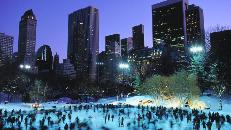 People Ice Skating — Blue, Active