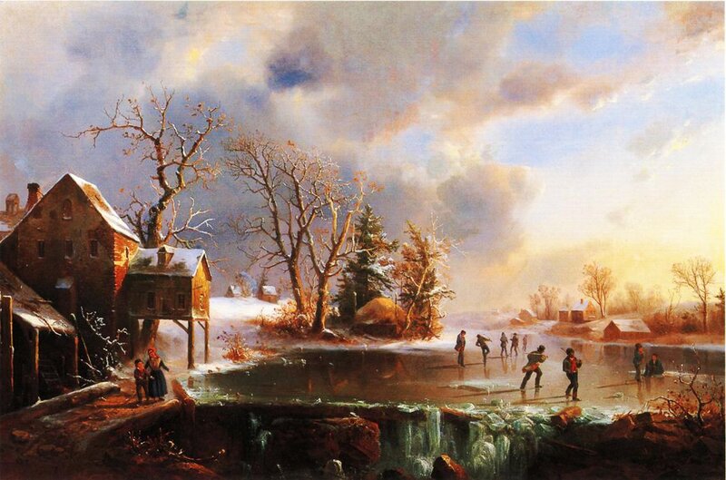People Ice Skating — Blue, Dramatic, Winter