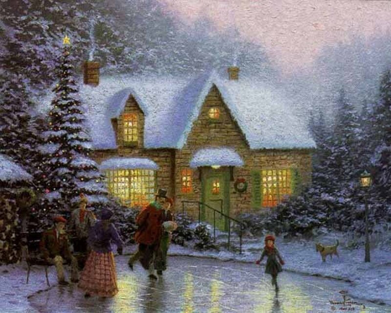 People Ice Skating in Snow — White