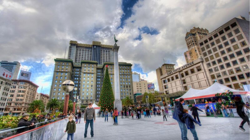 People Ice Skating — White, Festive, Winter