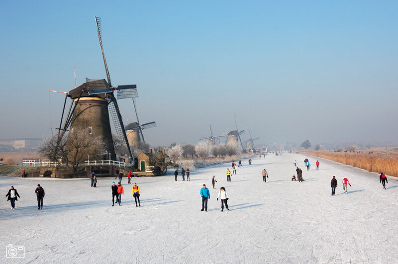 People Ice Skating — White, Serene