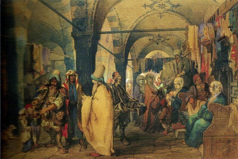 People in a Bazaar