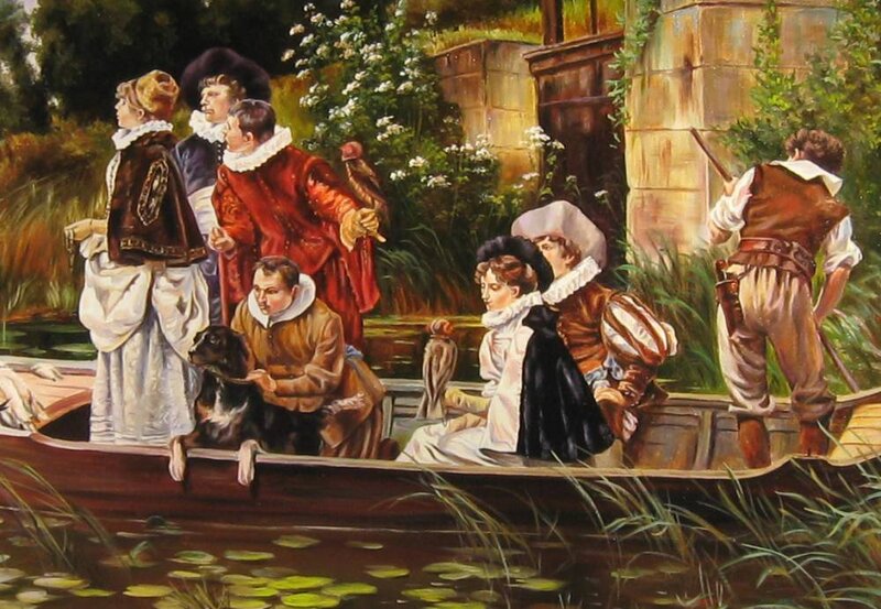 People in a Boat — Brown