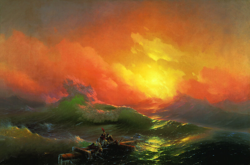 People in a Boat — Orange, Dramatic
