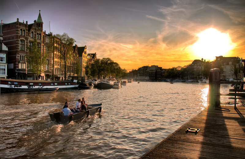 People in a Boat — Orange