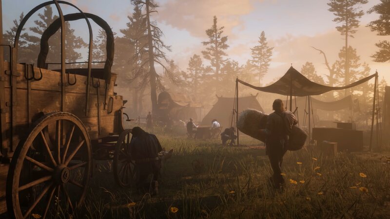People in a Camp — Brown