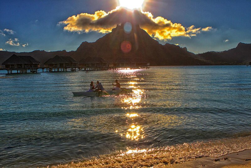 People in a Canoe — Blue, Dramatic