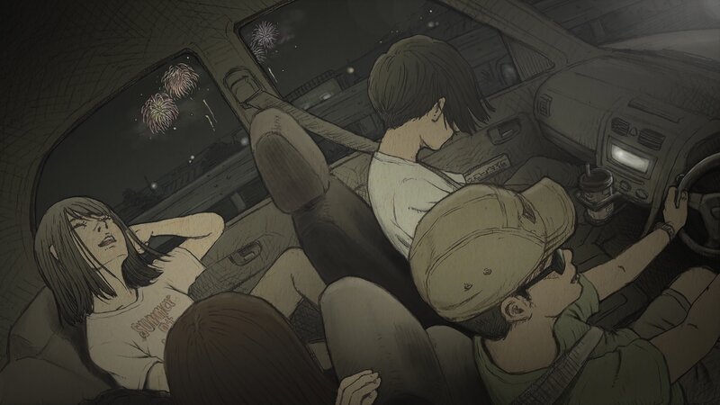 People in a Car at Night