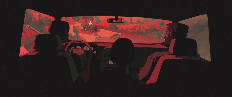 People in a Car — Red