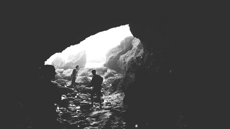 People in a Cave — Black