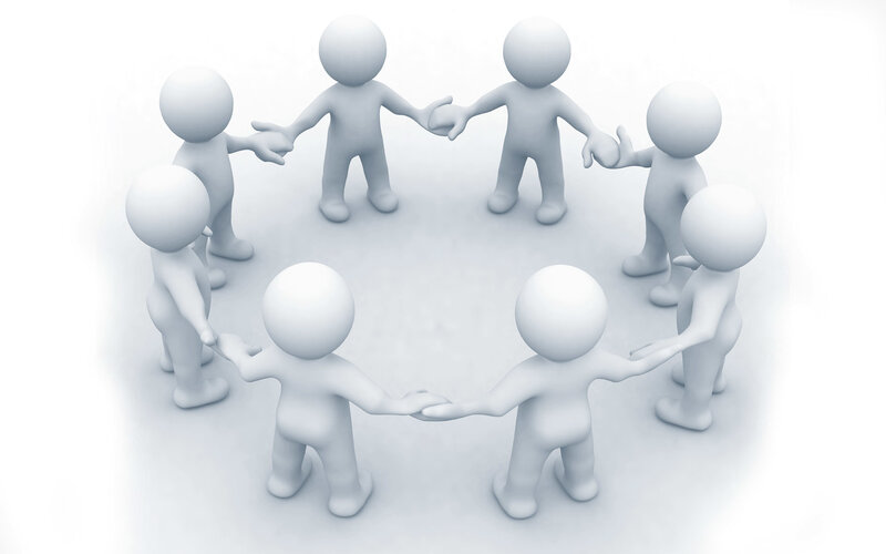 People in a Circle — White