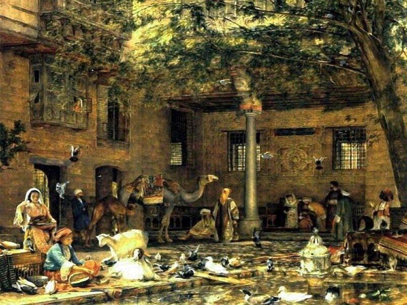 People in a Courtyard