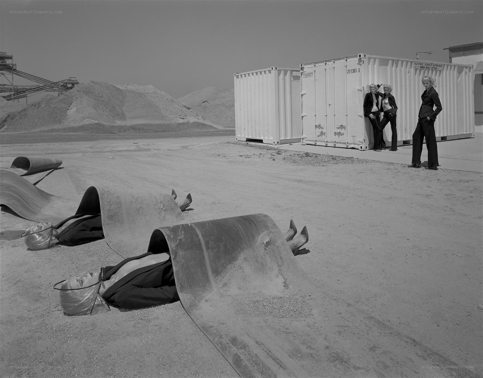 People in a desert landscape