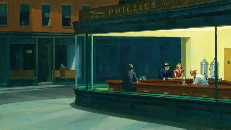 People in a Diner — Yellow, Lonely