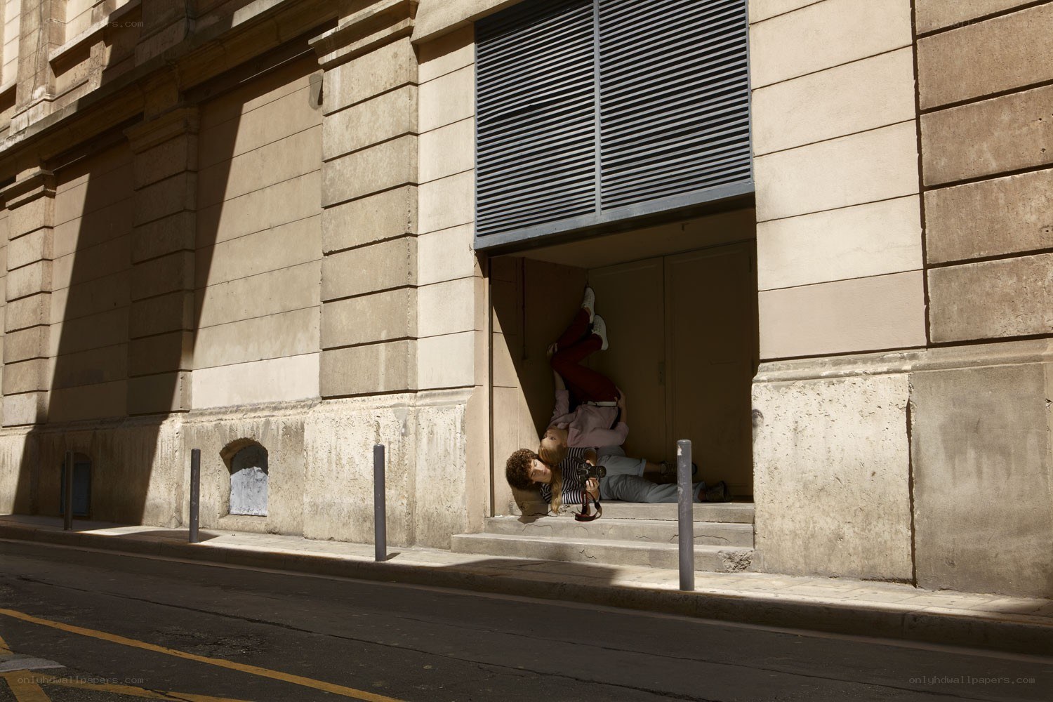 People in a doorway