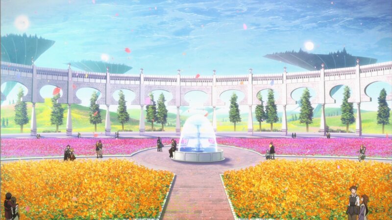 People in a Flower Garden