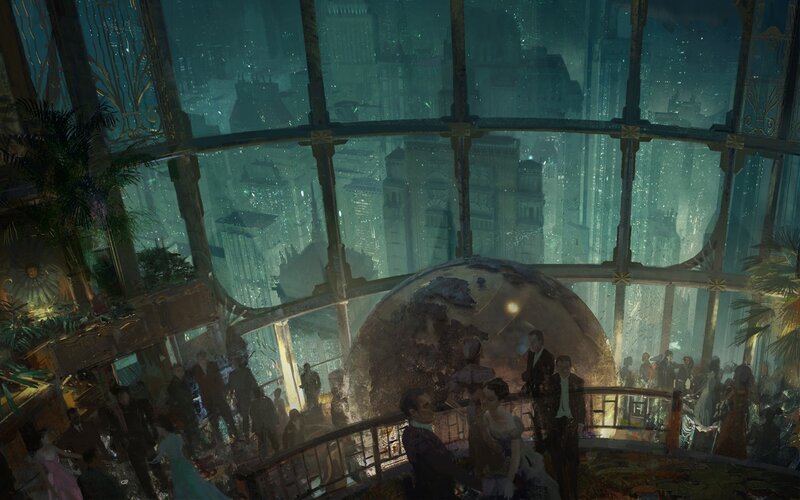 People in a Futuristic Observatory