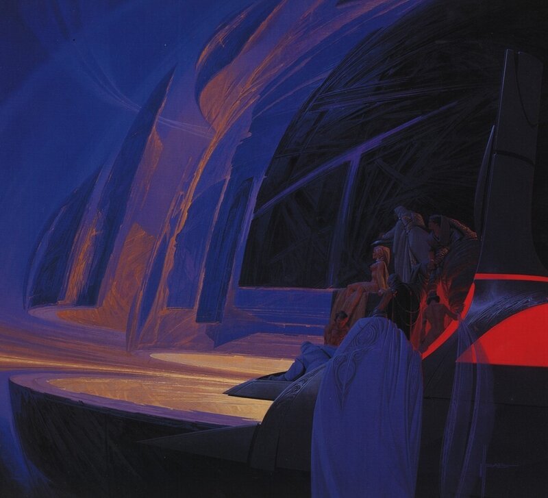 People in a Futuristic Vehicle — Blue, Dramatic
