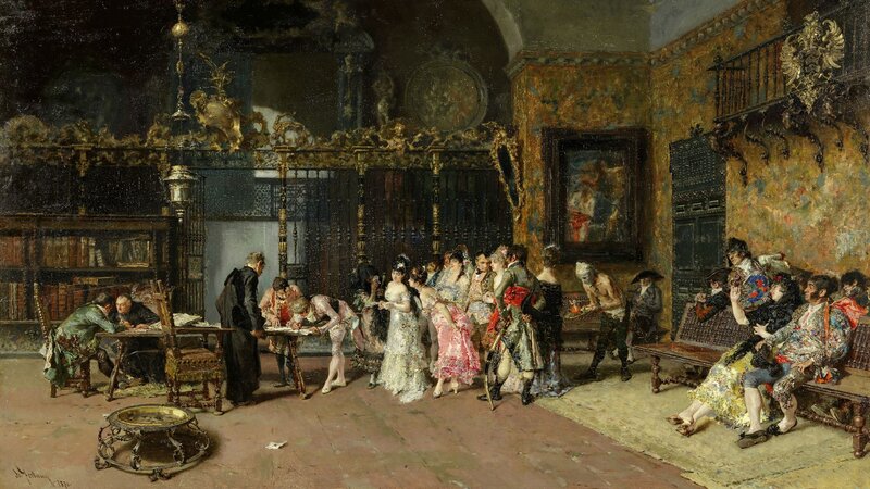 People in a Grand Room — Brown