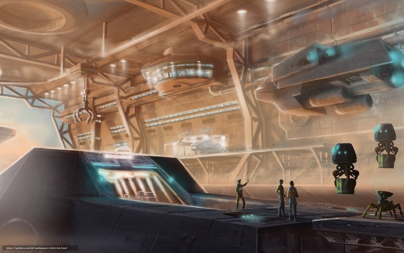 People in a Hangar