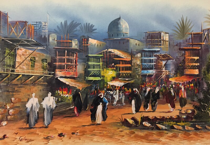 People in a Marketplace — Brown