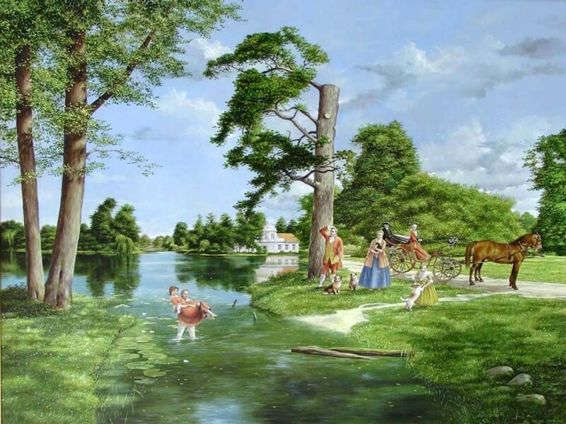 People in a Park — Green, Serene