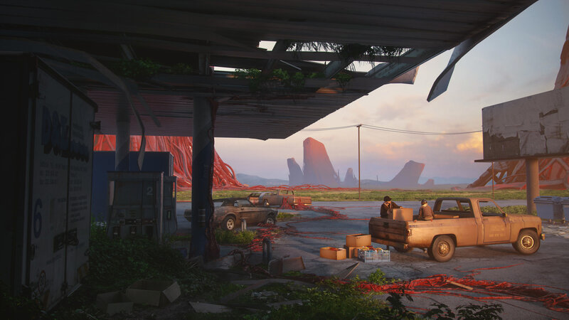 People in a Pickup Truck