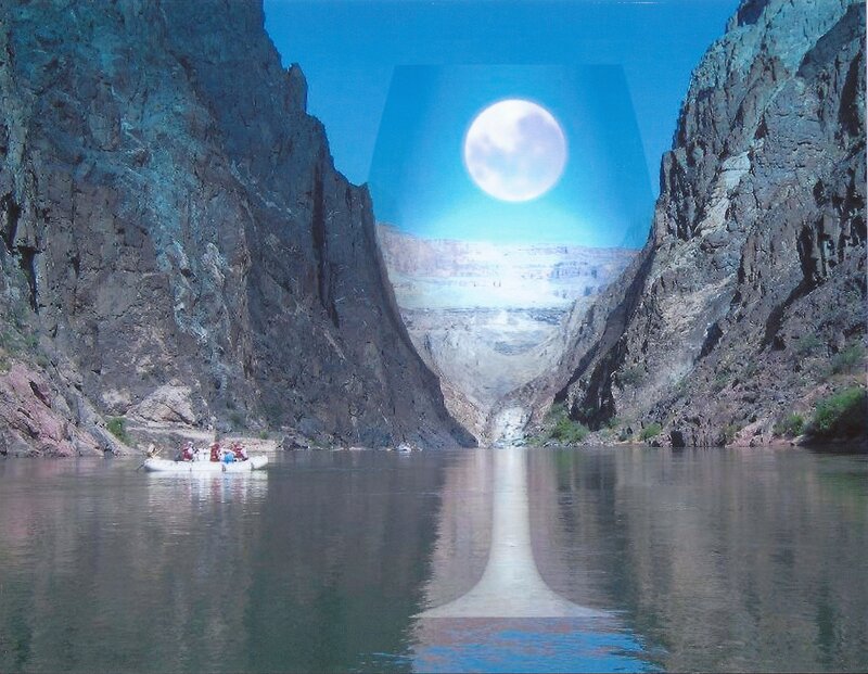 People in a Raft — Blue