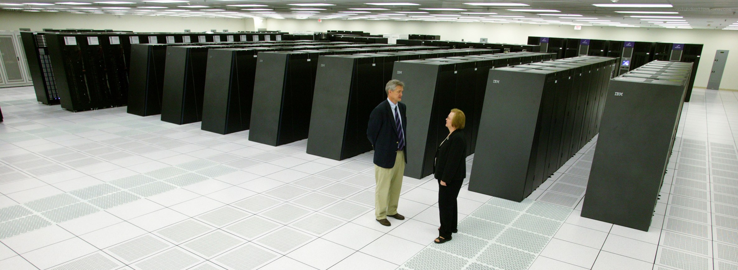 People in a server room