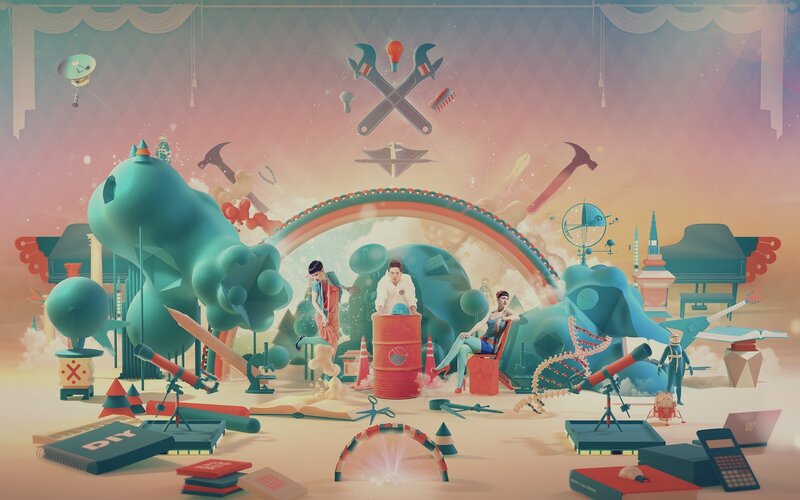 People in a Surreal Workshop
