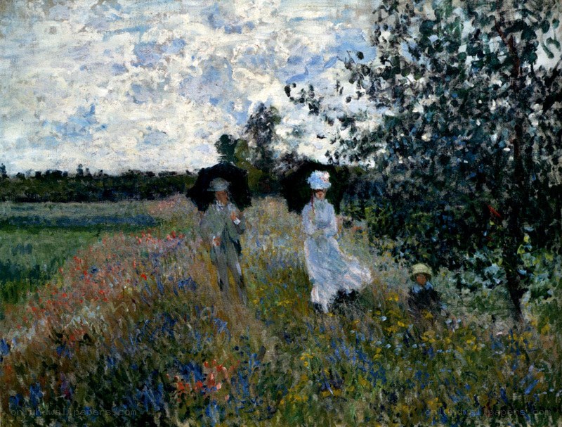 People in a Wildflower Field