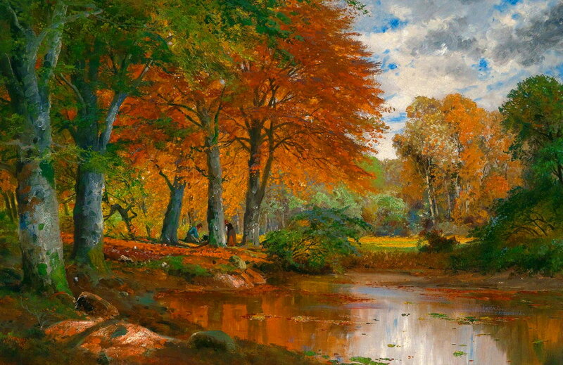 People in Autumn Forest
