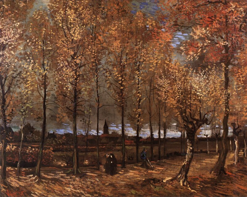 People in Autumn Park — Brown, Serene