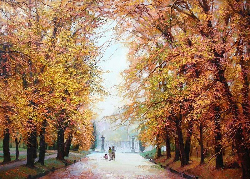 People in Autumn Park