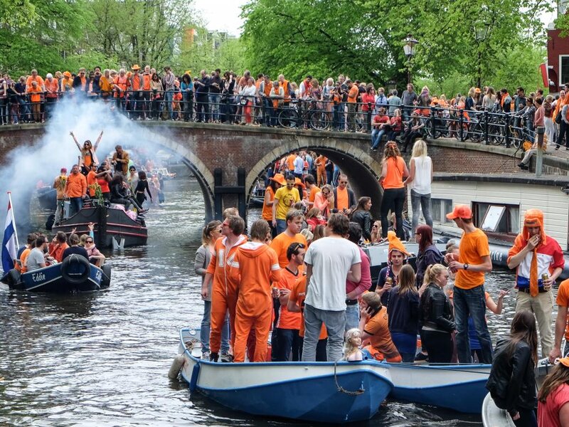 People in Boats on Canal