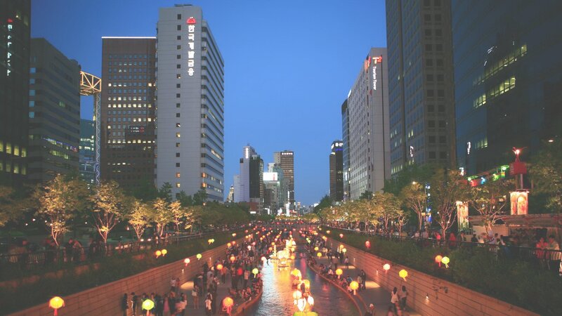 People in Canal Festival