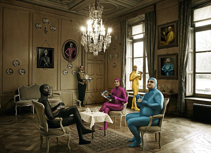 People in Colored Suits