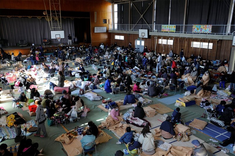 People in Evacuation Center